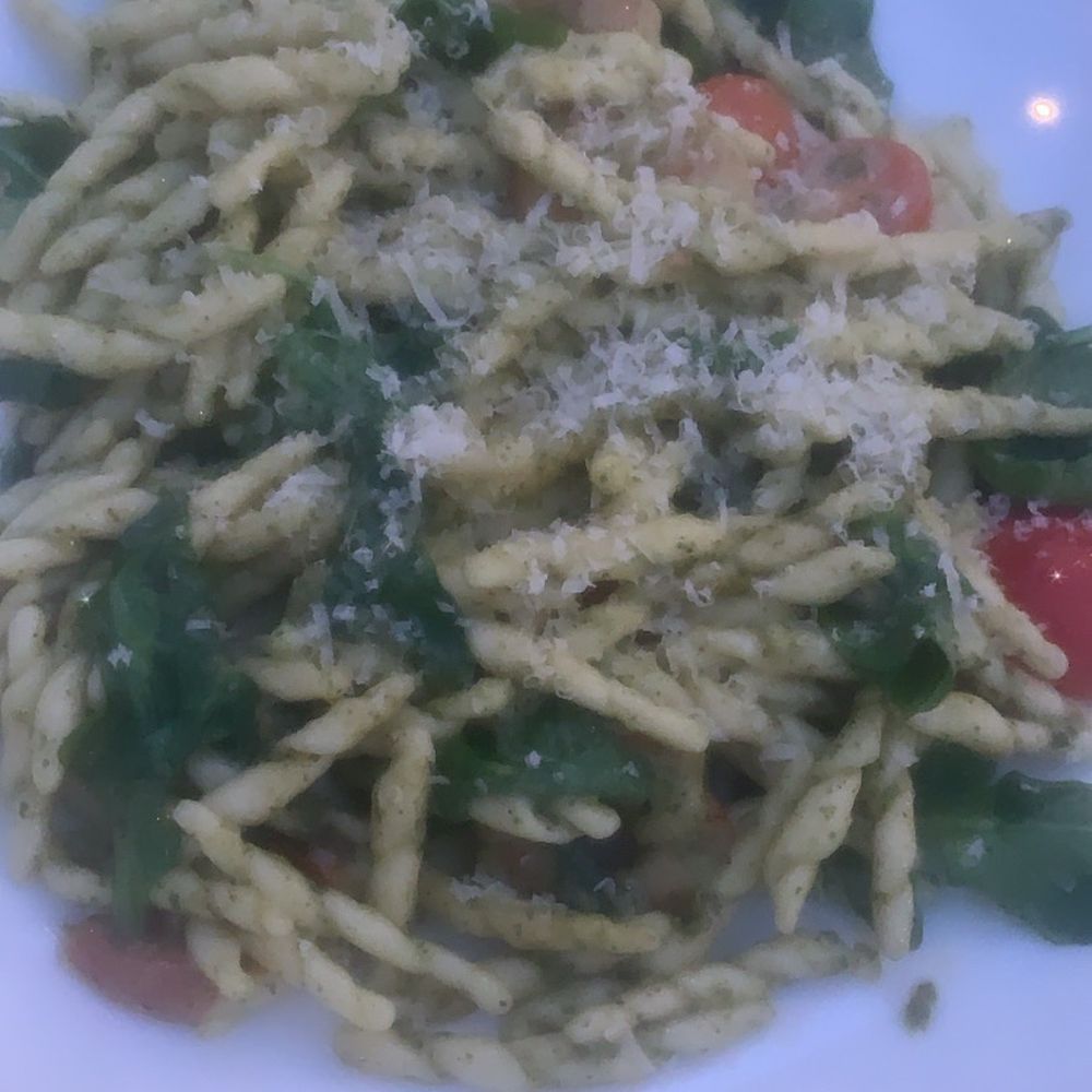 s o m e w h e r e dine bar - Trofie pasta ($22) It looks like there's not much shrimp but there were about 5 pieces hidden underneath - Japanese Near Me - Ottawa, Ontario s o m e w h e r e dine bar - Trofie pasta ($22) It looks like there's not much shrimp but there were about 5 pieces hidden underneath - Japanese Near Me - Ottawa, Ontario