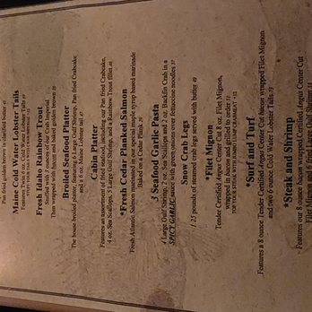 The Log Cabin Restaurant - Full menu page - Seafood Near Me - Stafford, Virginia The Log Cabin Restaurant - Full menu page - Seafood Near Me - Stafford, Virginia
