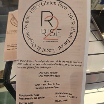 Root 2 Rise - Menu at the counter - Gluten-Free Near Me - Larchmont, New York