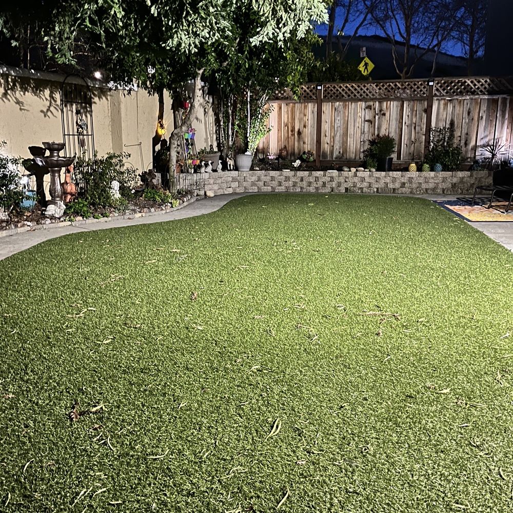 Artificial Grass Pros - a backyard at night - Artificial Turf Near Me - San Jose, California Artificial Grass Pros - a backyard at night - Artificial Turf Near Me - San Jose, California