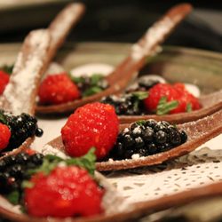 Culinary Artz Catering - Glazed Berries in a Cocoa Spoon