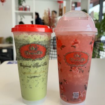ChaTraMue Original Thai Tea - Thai Milk Green Tea and Lime Lychee Honey Rose Tea - Bubble Tea Near Me - Los Angeles, California