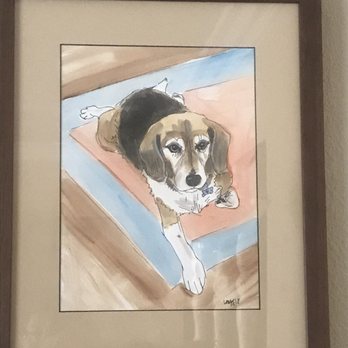 Stoutboy - Framed watercolor portrait of Ramsay - Framing Near Me - Claremont, California Stoutboy - Framed watercolor portrait of Ramsay - Framing Near Me - Claremont, California