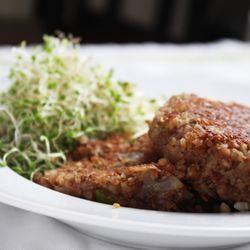 Energy Shack Juice Bar - Almond Burgers - Ground almonds, soaked grains, onions and herbs make these delightful burgers delicious and good for you.