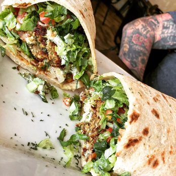 Salma Farah's Mediterranean - Falafel sandwich. large size is as big as a baby, def needs 2 to share - Mediterranean Near Me - El Paso, Texas Salma Farah's Mediterranean - Falafel sandwich. large size is as big as a baby, def needs 2 to share - Mediterranean Near Me - El Paso, Texas