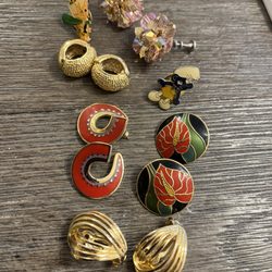 Button And Zip - Vintage earrings