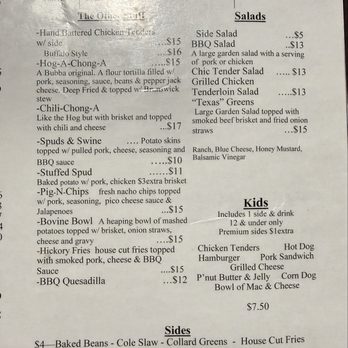Bub-Ba-Q - Menu 1/3/26 - Barbeque Near Me - Jasper, Georgia