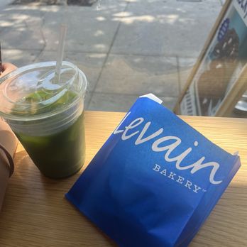 Levain Bakery - Chocolate Chip Walnut Cookie and Matcha from across the street (GGET) - Bakeries Near Me - Los Angeles, California