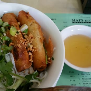Mai's Kitchen - My favorite. #45 vegetarian eggroll vermicelli noodle bowl. Bún Cha Giò Chay - Vietnamese Near Me - Union City, California