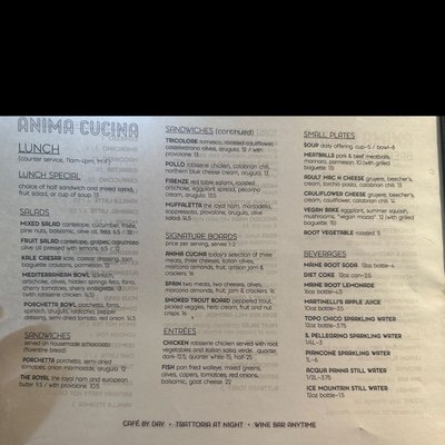 Menu photo 2 Anima Cucina Bismarck, ND Menu photo 2 Anima Cucina Bismarck, ND