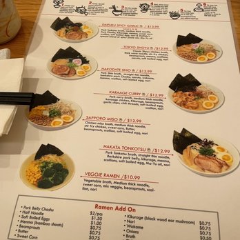 Daifuku Ramen - Menu - Ramen Near Me - Chicago, Illinois