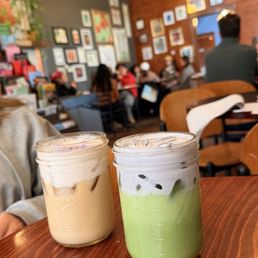Ube matcha and chair latte Ube matcha and chair latte
