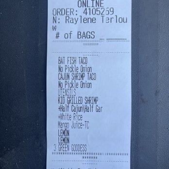 California Fish Grill - Order details - Seafood Near Me - Las Vegas, Nevada
