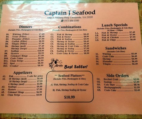 Menu photo 6 Captain J Seafood Chesapeake, VA