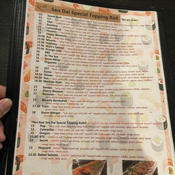 Sen Dai Sushi - Menu - Japanese Near Me - Milpitas, California