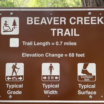 Calaveras Big Trees State Park - Beaver creek trail sign - Parks Near Me - Arnold, California