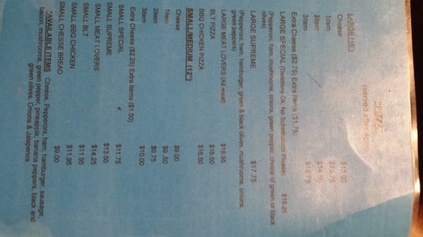 Menu photo 6 Glennie Tavern Glennie, MI