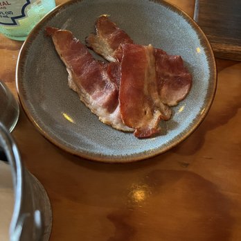 Del Cielo - Bacon. It was a thick cut bacon...good! Not crispy - Breakfast & Brunch Near Me - Tulum, ROO Del Cielo - Bacon. It was a thick cut bacon...good! Not crispy - Breakfast & Brunch Near Me - Tulum, ROO