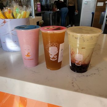 Tea Monks - Strawberry banana smoothie, peach rose tea, matcha Strawberry with boba - Bubble Tea Near Me - Carlsbad, California Tea Monks - Strawberry banana smoothie, peach rose tea, matcha Strawberry with boba - Bubble Tea Near Me - Carlsbad, California
