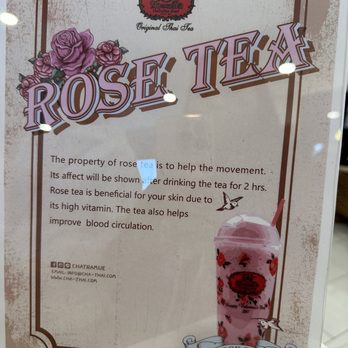 ChaTraMue Original Thai Tea - Explanation of rose tea - Bubble Tea Near Me - Los Angeles, California
