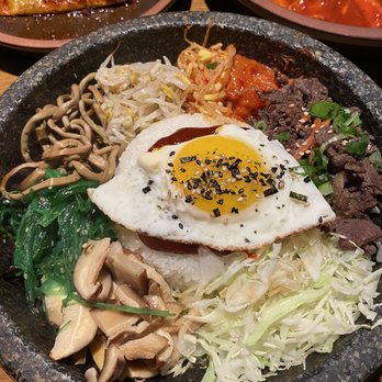 Jin Cook - Bibimbab Hot Stone(vege) w/ Bulgogi - Korean Near Me - Glendale, California