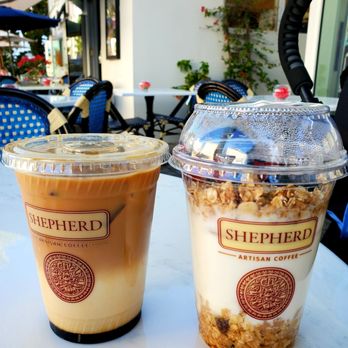 Shepherd Artisan Coffee - Small iced mocha and yogurt parfait. - Cafes Near Me - Miami Beach, Florida