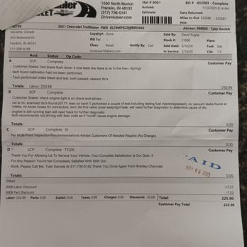 Kashef Automotive - Overall bill of what I had to pay the second time because they couldn't complete it properly the first time. - Auto Repair Near Me - Franklin, Indiana Kashef Automotive - Overall bill of what I had to pay the second time because they couldn't complete it properly the first time. - Auto Repair Near Me - Franklin, Indiana