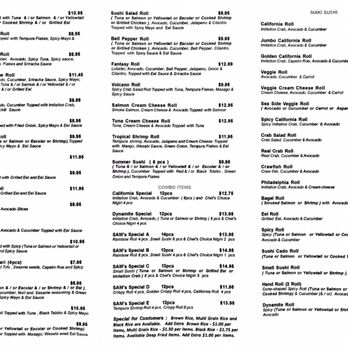 SAM Sushi & Ramen - Takeout menu as of 2/1/2017 (2/2) - Sushi Bars Near Me - Lexington, Kentucky
