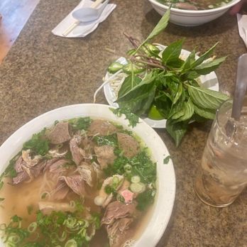 Pho 75 - pho #1 large with meatballs x2, salted lemonade - Vietnamese Near Me - Arlington, Virginia