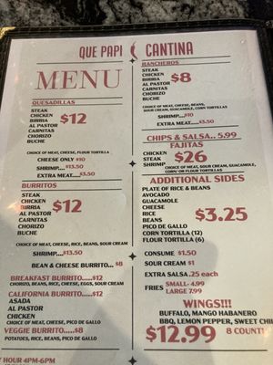 Menu photo 2 Que Papi Cantina Las Vegas, NV Menu photo 2 Que Papi Cantina Las Vegas, NV