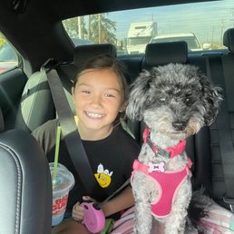 After her haircut. After her haircut.