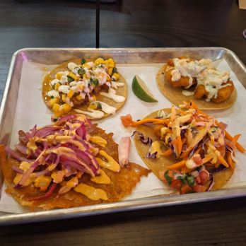 Masa Masa - Garlic shrimp taco, fried shrimp taco, lobster taco, fried fish taco. - Tacos Near Me - Roseville, California Masa Masa - Garlic shrimp taco, fried shrimp taco, lobster taco, fried fish taco. - Tacos Near Me - Roseville, California