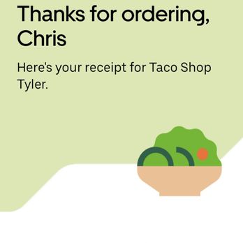 Taco Shop - Order confirmed through Uber eats - Mexican Near Me - Tyler, Texas