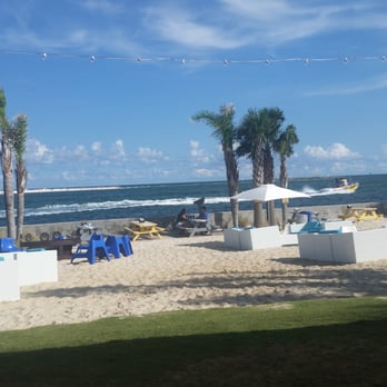 The Gulf - Picture towards the gulf from the covered seating. - Burgers Near Me - Orange Beach, Alabama