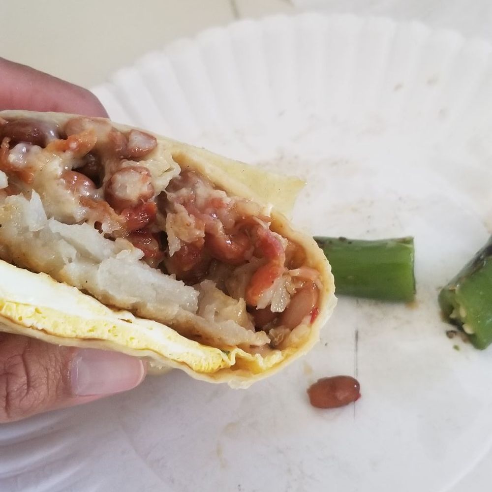 El Taco Loco - inside breakfast burrito - Mexican Near Me - Bakersfield, California