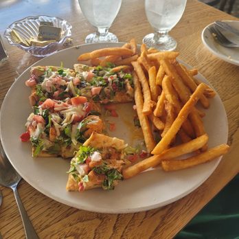 The Voyageur - Flatbread salad and chicken with very crispy fries. - American Near Me - Saint Clair, Michigan The Voyageur - Flatbread salad and chicken with very crispy fries. - American Near Me - Saint Clair, Michigan