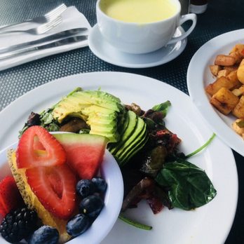 Cafe Topes - Veggie Scramble Sub: AVO for Eggs (Vegan Option) choose the fruit upgrade + side of potatoes - Coffee & Tea Near Me - Carlsbad, California