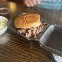 Jacks Bar-B-Que - Texas Beef Brisket Jumbo Sandwich and Potato Salad
