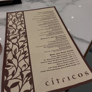 Cítricos - Drink Menu - New American Near Me - Lake Buena Vista, Florida Cítricos - Drink Menu - New American Near Me - Lake Buena Vista, Florida