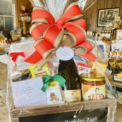 Santa Barbara Gift Baskets - Gift basket filled with food and champagne!