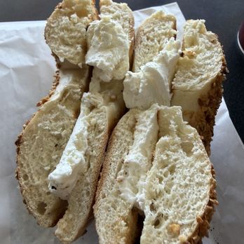 East Coast Bagel - Toasted Garlic Bagel (cross section) - Bagels Near Me - Long Beach, California East Coast Bagel - Toasted Garlic Bagel (cross section) - Bagels Near Me - Long Beach, California
