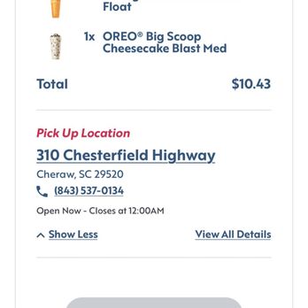 Sonic Drive-In - Never received my refund for orange cloudsicle slush float - Fast Food Near Me - Cheraw, South Carolina Sonic Drive-In - Never received my refund for orange cloudsicle slush float - Fast Food Near Me - Cheraw, South Carolina