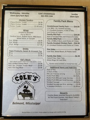Menu photo 5 Cole's Smokehouse Belmont, MS Menu photo 5 Cole's Smokehouse Belmont, MS