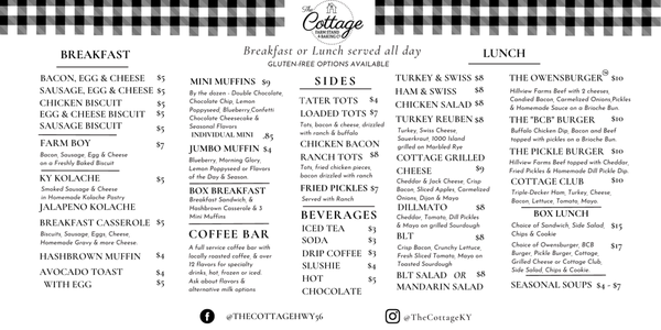 Menu photo 1 The Cottage Farmstand and Baking Owensboro, KY Menu photo 1 The Cottage Farmstand and Baking Owensboro, KY