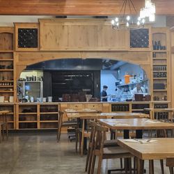 Row Fourteen - Interior of the restaurant with a view of the kitchen