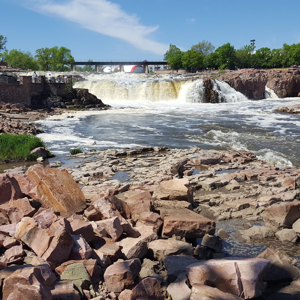 Falls Park - The falls, from the southwest - Parks Near Me - Sioux Falls, South Dakota Falls Park - The falls, from the southwest - Parks Near Me - Sioux Falls, South Dakota