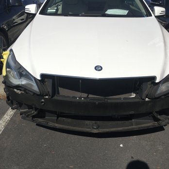 Pristine Autobody & Repair - Mercedes Benz front damaged bumper - Auto Repair Near Me - Hayward, California Pristine Autobody & Repair - Mercedes Benz front damaged bumper - Auto Repair Near Me - Hayward, California