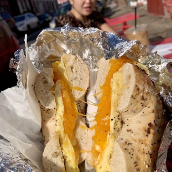 Hive Café - a half eaten sandwich on a foil wrap - Cafes Near Me - Philadelphia, Pennsylvania