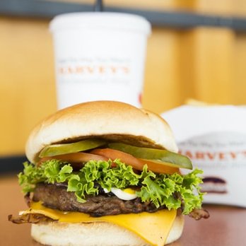 Harvey's - a cheeseburger on a table - Burgers Near Me - Petawawa, Ontario
