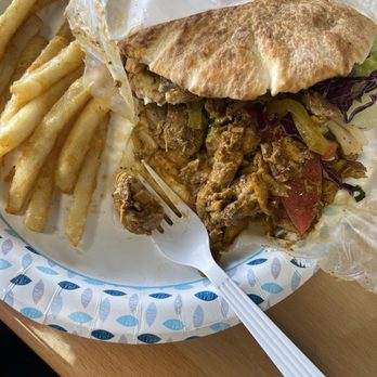 Tasty Kabab - Chicken pita $10 (veggies under chicken). Undercooked fries - Middle Eastern Near Me - Norfolk, Virginia